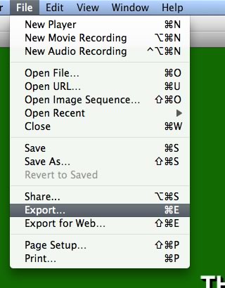 Export Quicktime